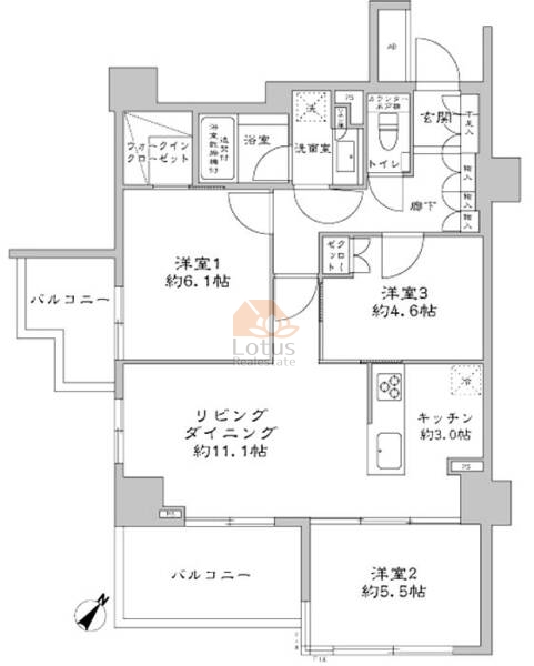 ルフォン不動前807間取図