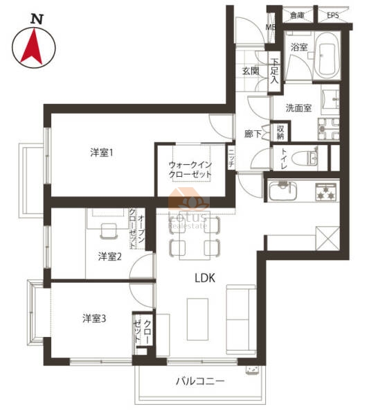 白山パークホームズ304間取図