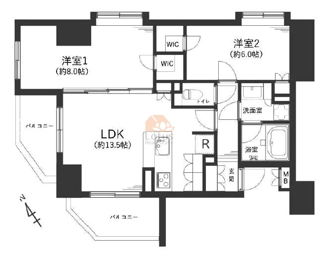 ドルフ船堀1202間取図