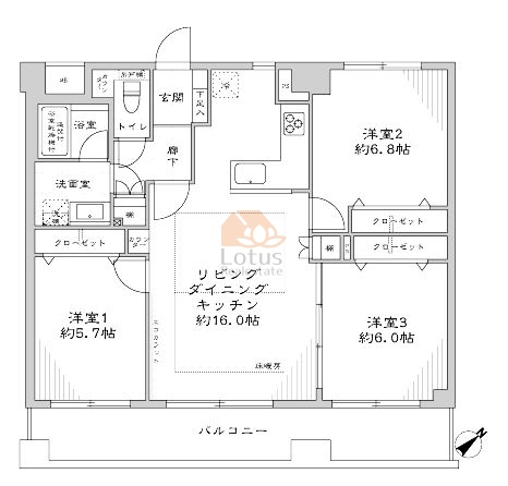 入谷サンハイツ1002間取図