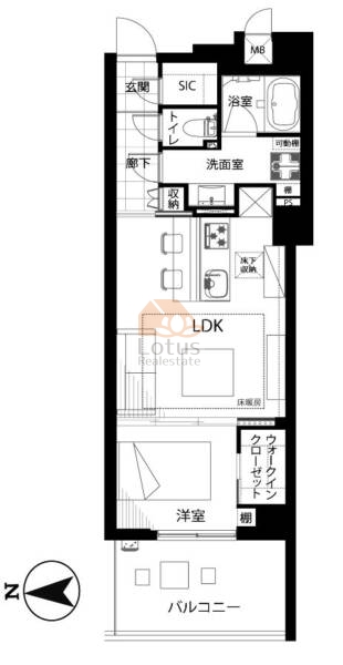 クオリア後楽園105間取図