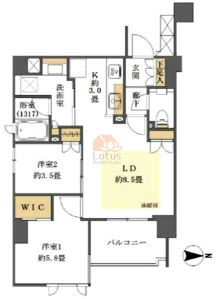 ブランシエラおとめ山公園105間取図