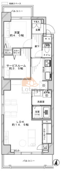 バロンハイツ大島301間取図