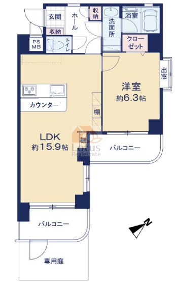 ライオンズマンション滝野川107間取図