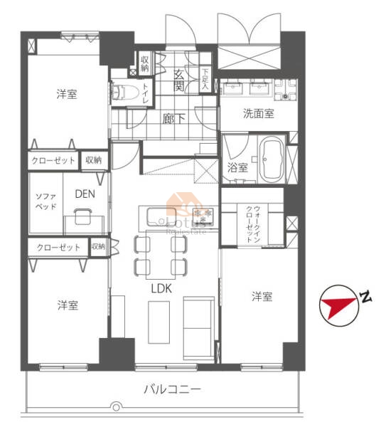 リーデンスタワー1002間取図