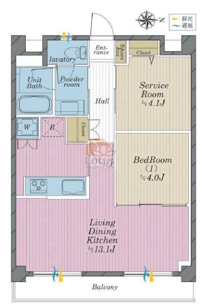 キャッスルマンション両国Ｂ号館1階間取図