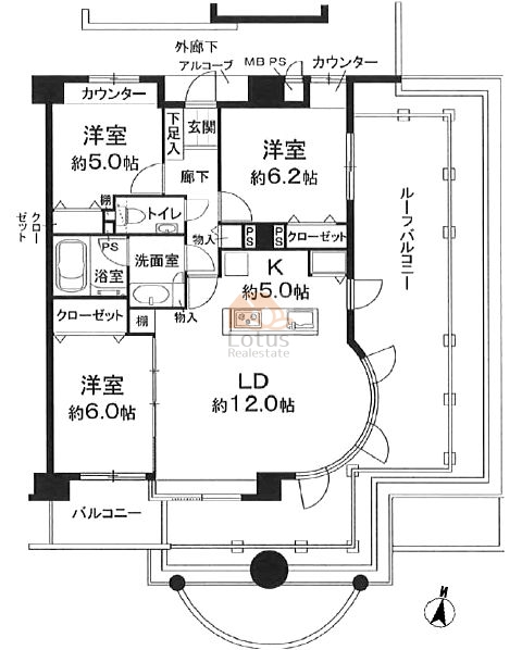 グリーンパーク亀有３601間取図