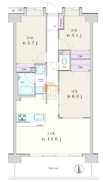 レクセルマンション北綾瀬508間取図