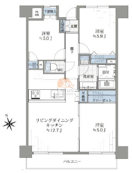 シェモア荻窪舘505間取図