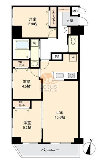 エンゼルハイム新小岩3階間取図