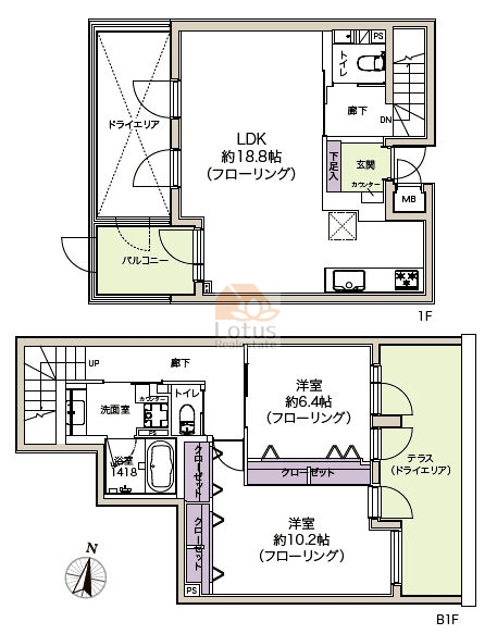 デュークスカーラ成城103間取図