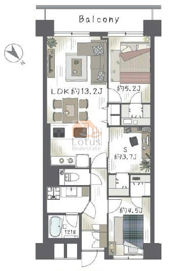 南砂町グリーンハイツ307間取図