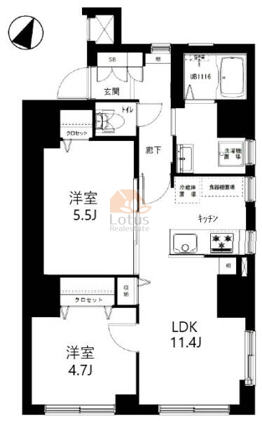 メゾン小石川102間取図