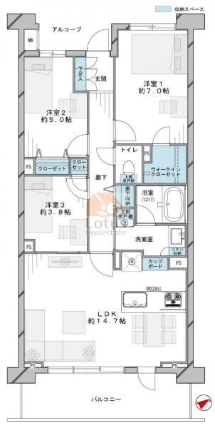 フォーウィルズコート中野坂上310間取図