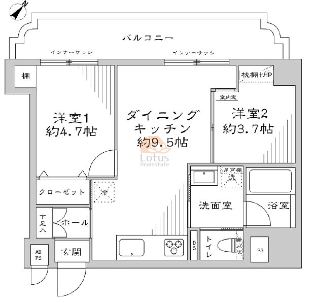 日本橋アビタシオン505間取図