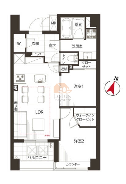 ルネ神楽坂1503間取図