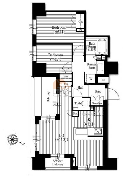 ブランズ九段北703間取図