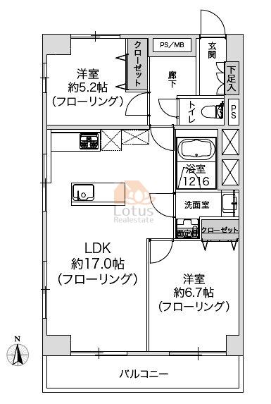 カーサ中村1101間取図