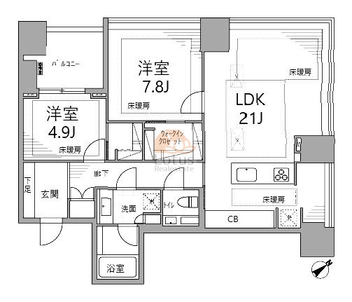 シティタワー麻布十番1001間取図