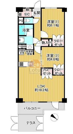 オープンレジデンシア神楽坂ウエストテラス104間取図