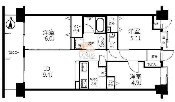 ファミール亀有壱番館303間取図