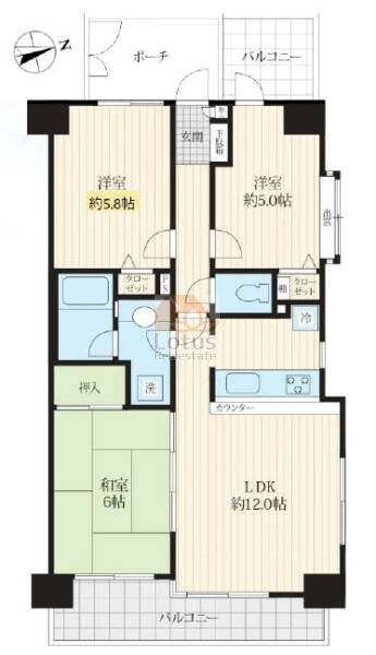 コスモ町屋リバーシティ612間取図