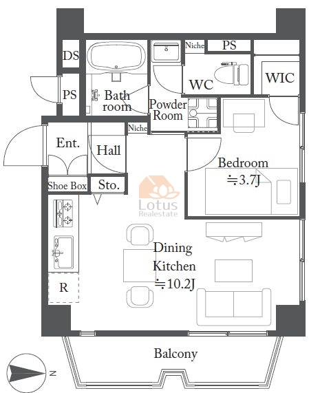 仙台坂カトレア203間取図