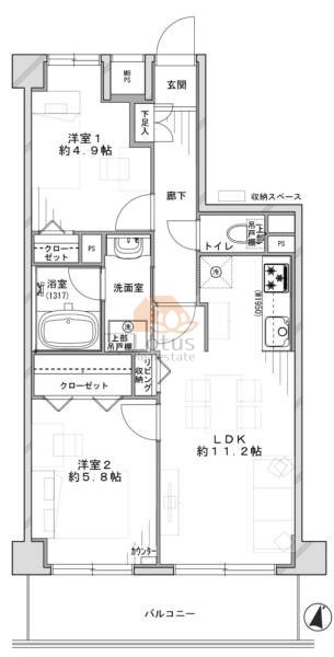 ライオンズマンション竹の塚第６207間取図