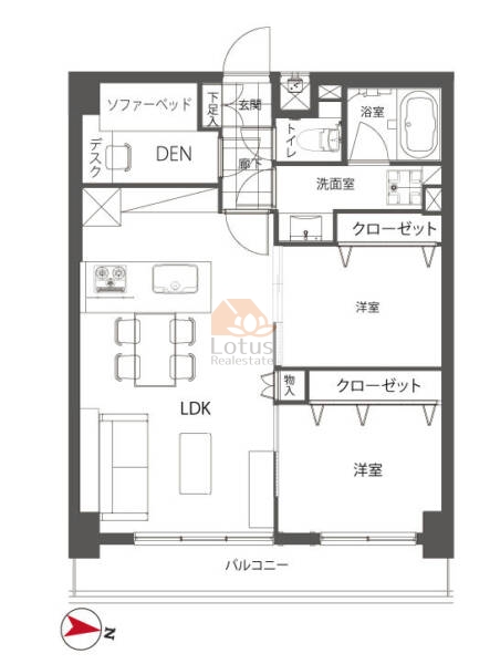 ニューハイツ新神楽坂404間取図