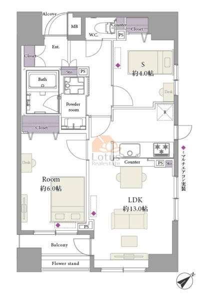 サンクタス池袋ベルマージュ502間取図