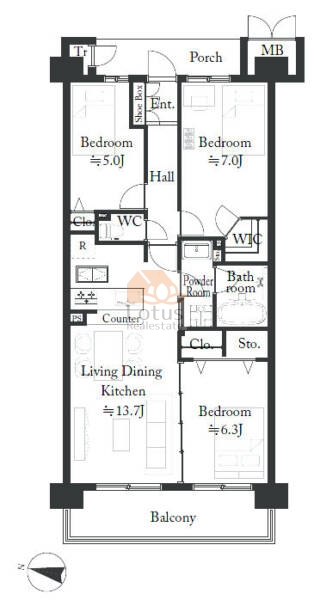 グランパース亀戸102間取図