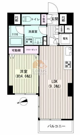 雷門スカイマンション1005間取図