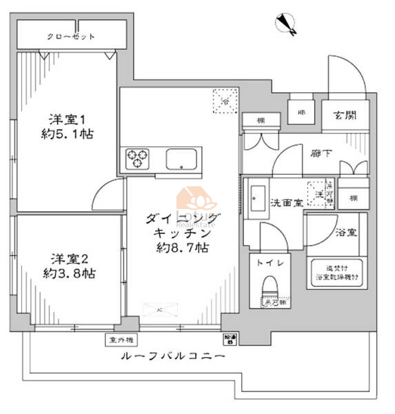 大塚コーポビアネーズ502間取図