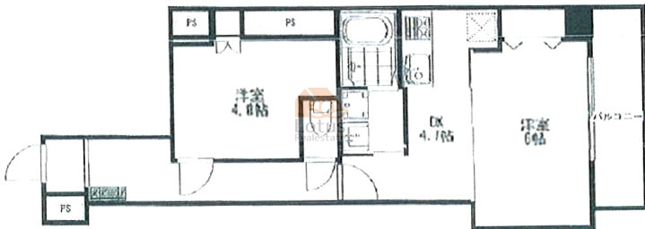 中野プリンスマンション4階間取図