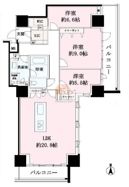 ブリリア上野ガーデン1904間取図