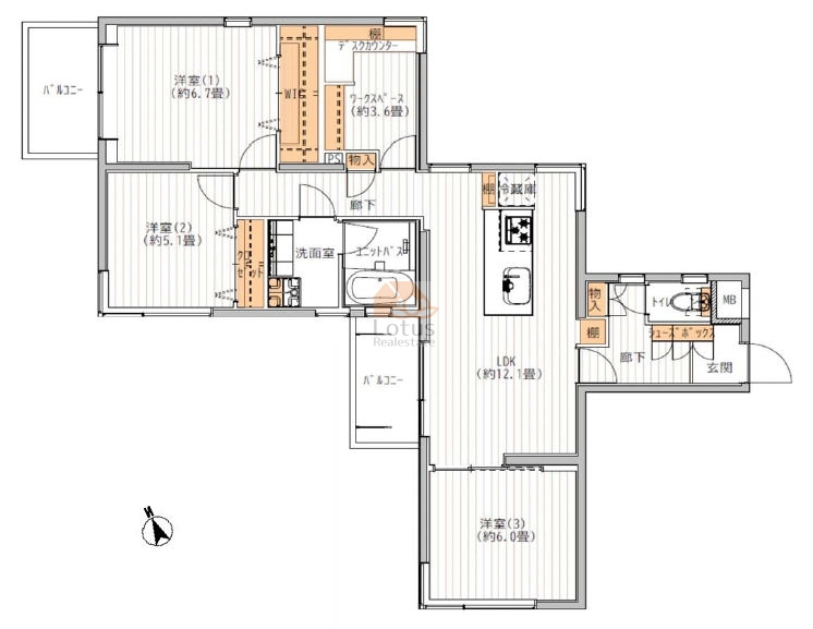 ラルゴ芦花公園501間取図