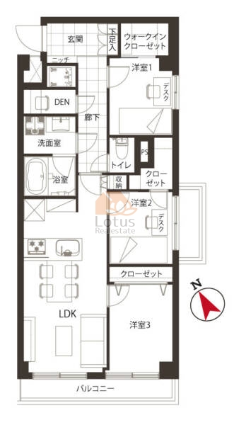 シャンボール二子玉川園405間取図