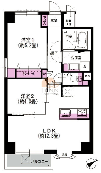 セザール用賀407間取図