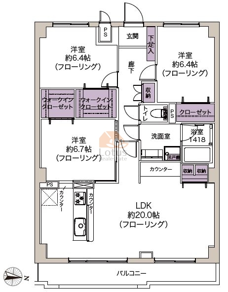 パシフィックコンフィート大島204間取図