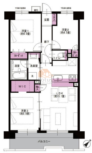 ライオンズマンション墨田リバーサイド1102間取図