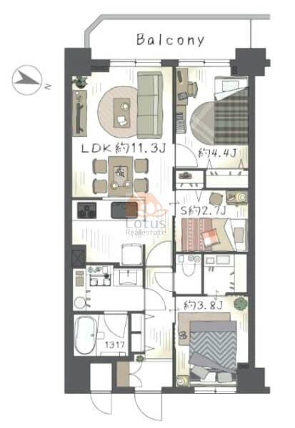 アルファホームズ立石203間取図