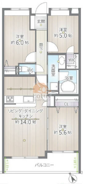 ランドステージ練馬高野台303間取図