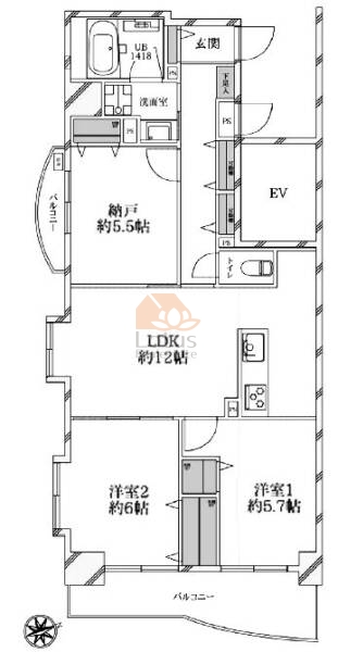 ライオンズマンション南小岩204間取図