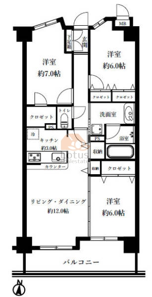 フェイム小岩レジデンスガーデン302間取図