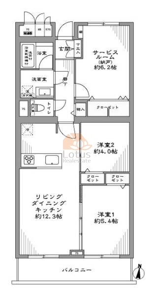 本蓮沼ビューハイツ304間取図