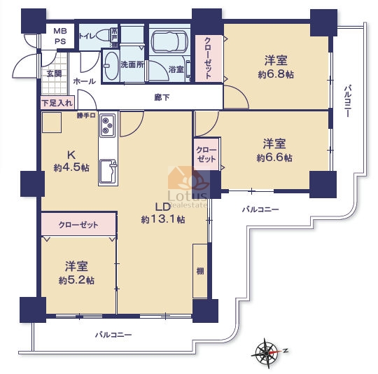 ツインタワー住利毛利館2001間取図