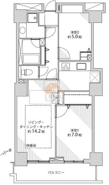 ライオンズタワー赤羽1602間取図