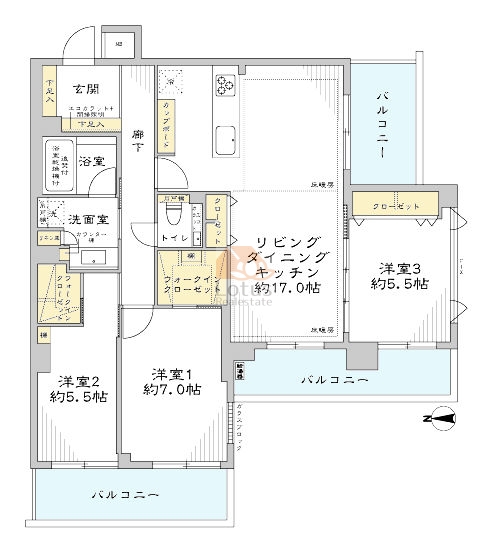 クレッセント目黒３505間取図