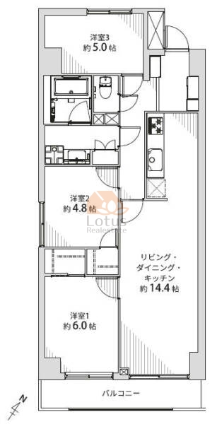 西葛西ビューハイツ123間取図