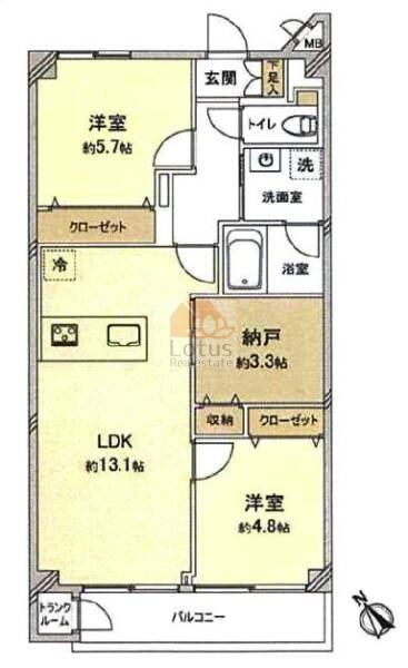 コスモ町屋305間取図